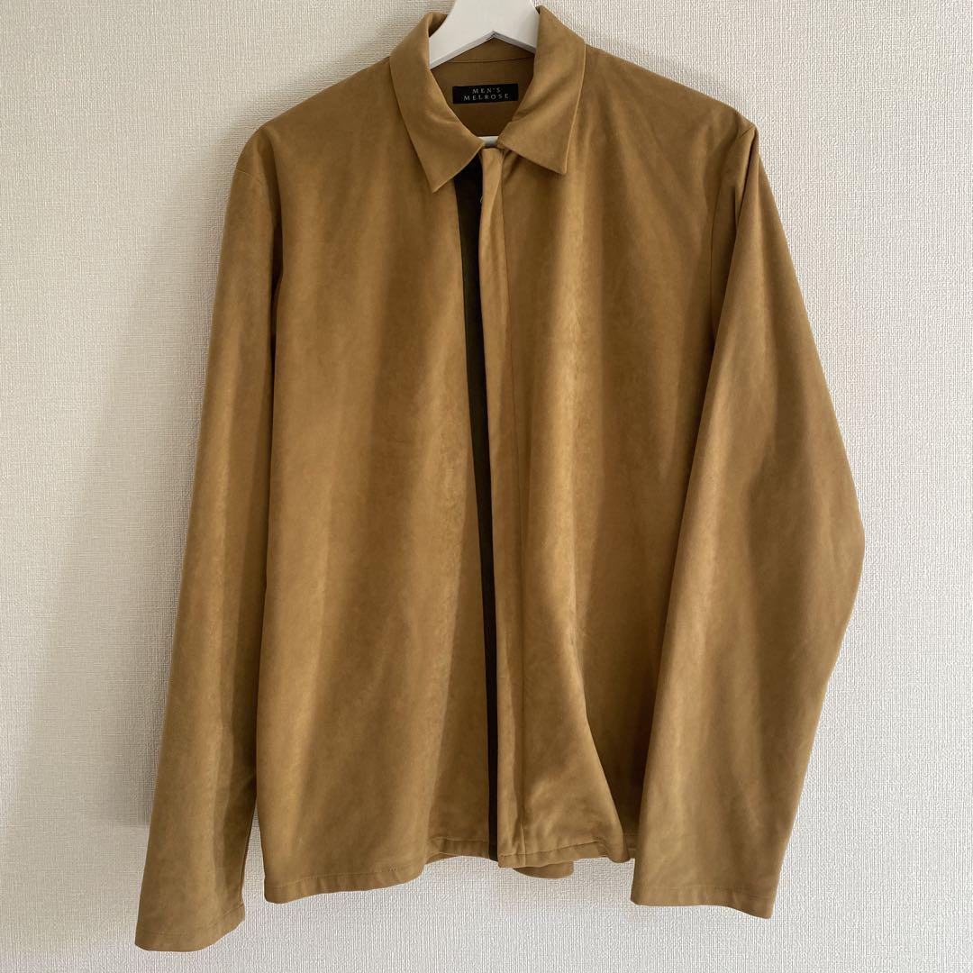 MEN\'S MELROSE フロントジッパー 長袖 スエード調