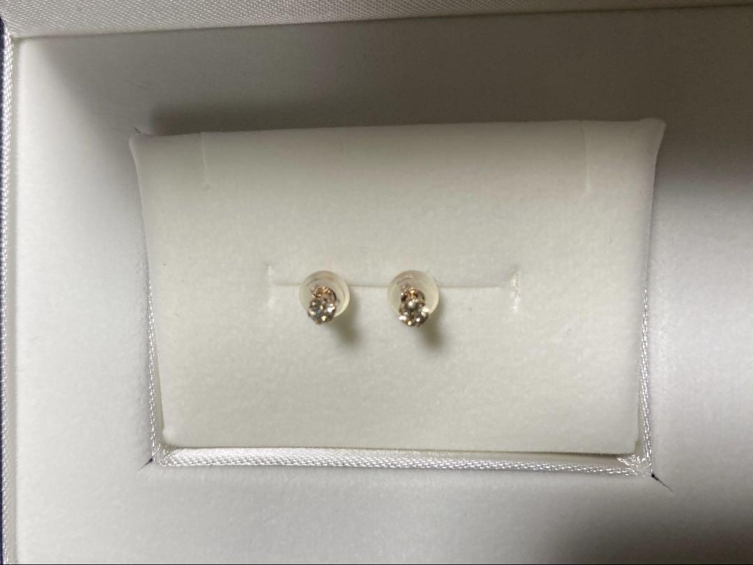 レディース ピンクゴールド ダイヤモンドピアス 0.2ct