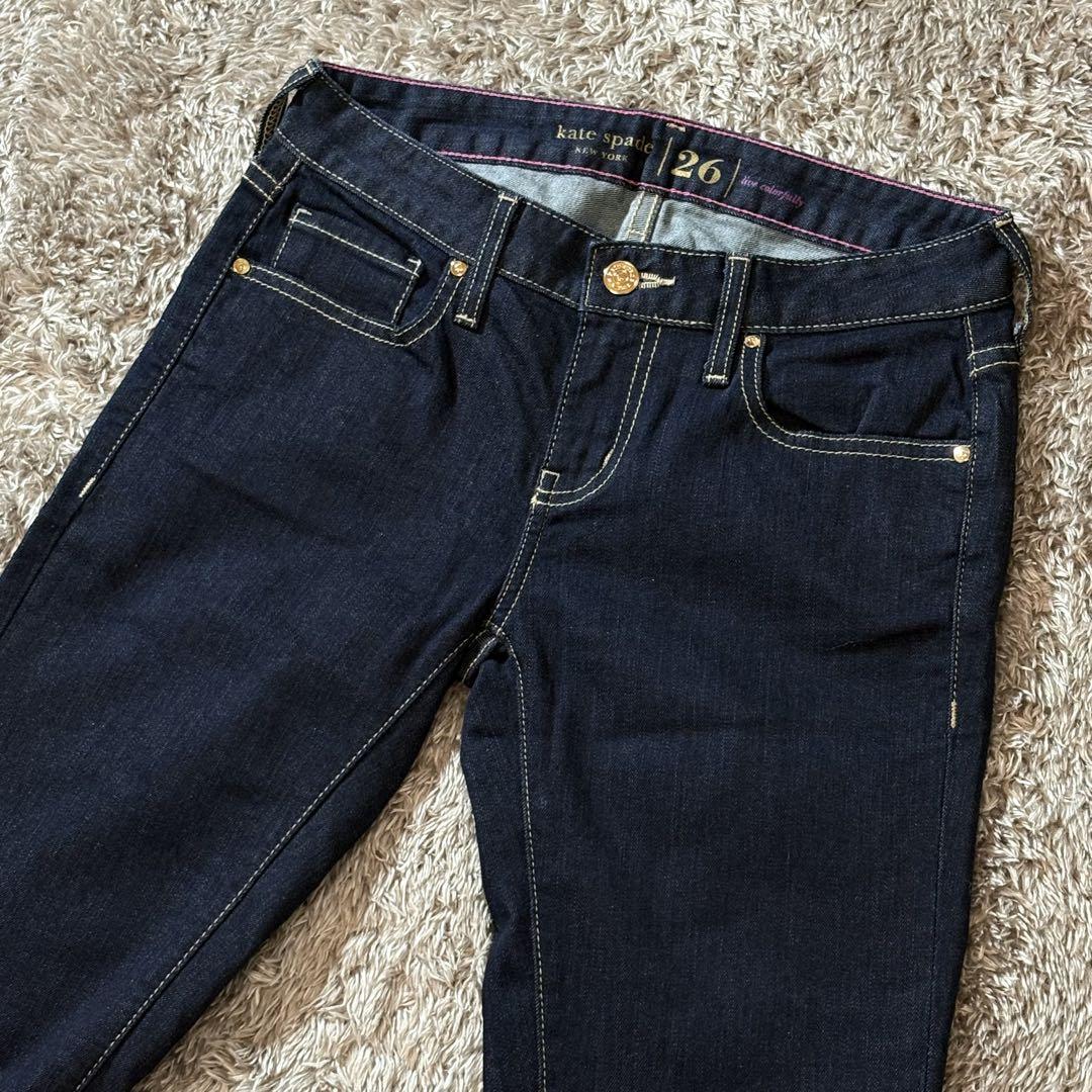 美品 濃紺 ケイトスペード 【W26】 スキニーデニムパンツ