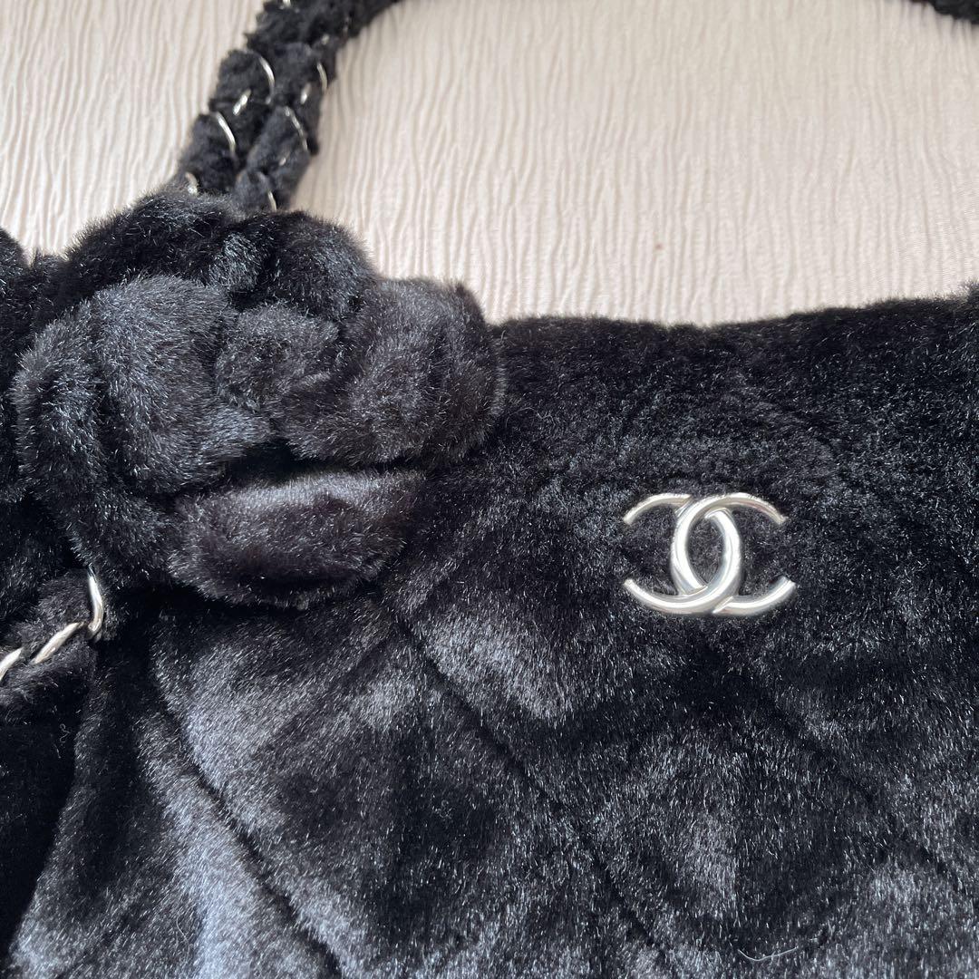 CHANEL ラビットファー トート カメリア