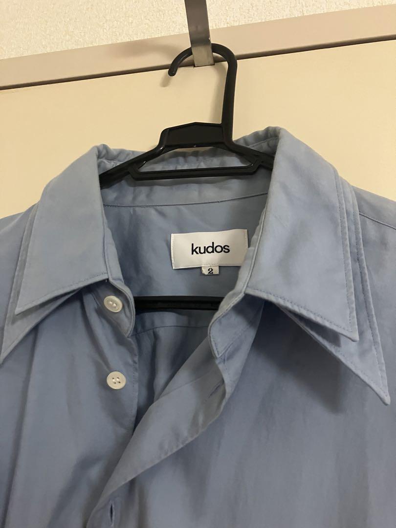 値下げ交渉可能 アウター kudos 水色 ストライプ 袖 長袖シャツ M