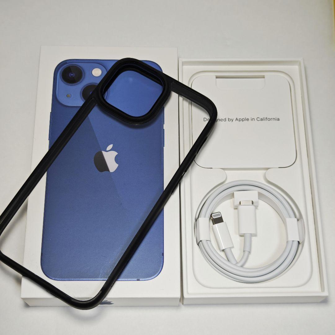 極美品 iPhone 13 mini 128GB ブルー ケース付き