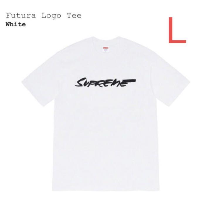 【白L】Futura Logo Tee  SUPREMETシャツ/カットソー(半袖/袖なし)