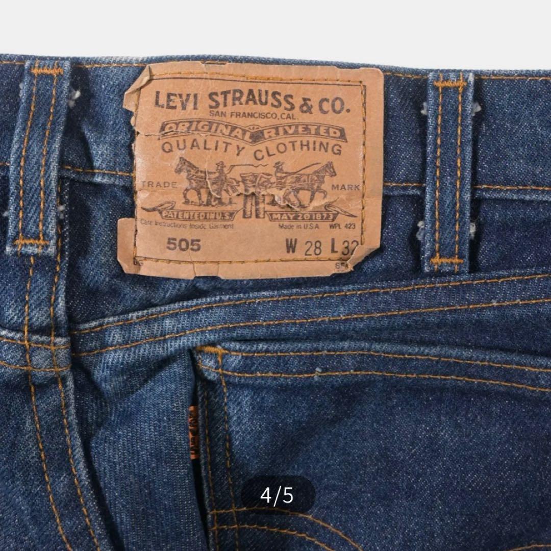 Levi's 505 ストレートデニム W28 L30 ダークブルー