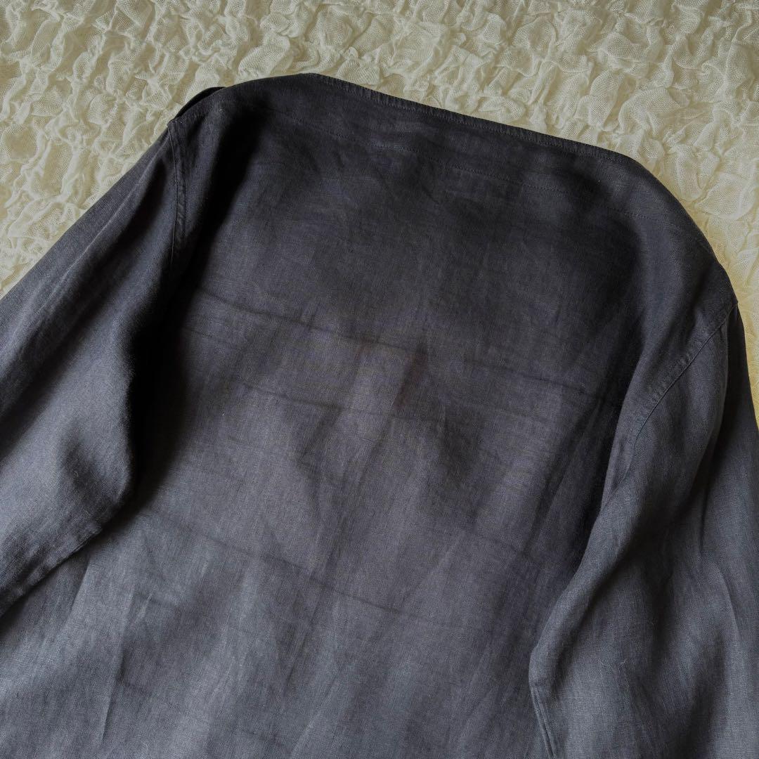 Max Mara 大きいサイズ 42 リネンボートネックプルオーバー ネイビー