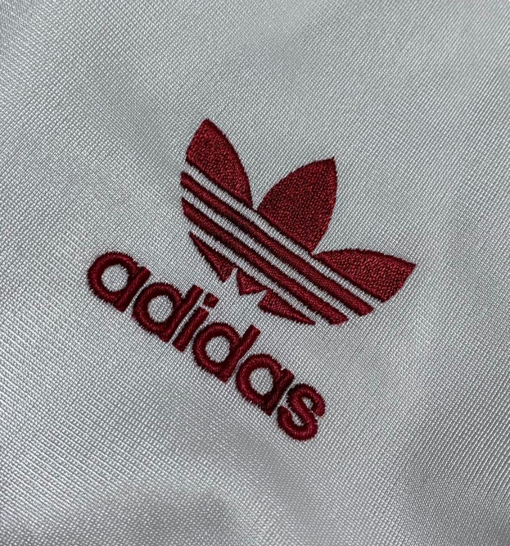 90s adidas アディダス トラックジャケット ジャージ 白/エンジ M
