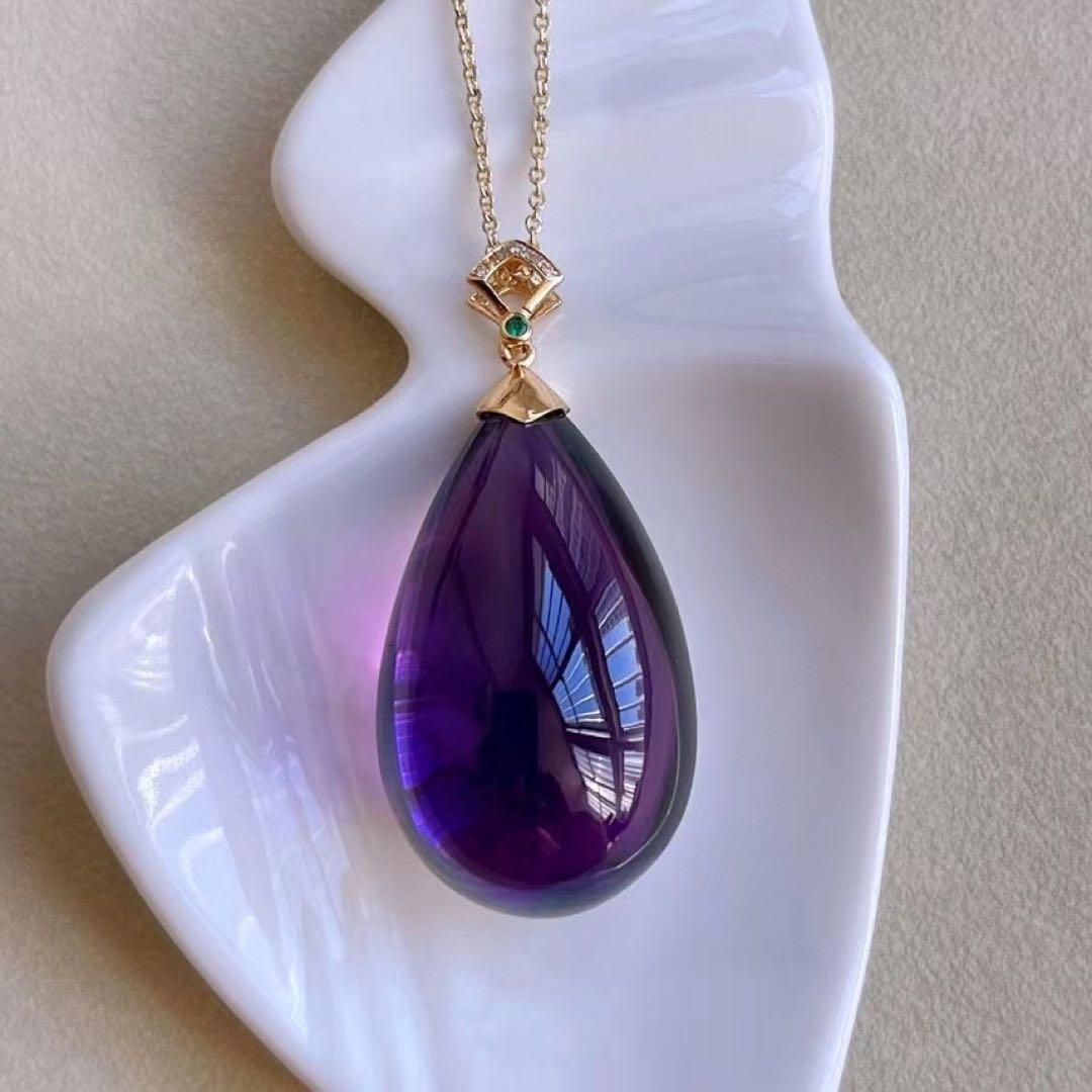 龍角散「セクハラ社長 ⭐︎【天然】アメジスト ペンダントトップ k18