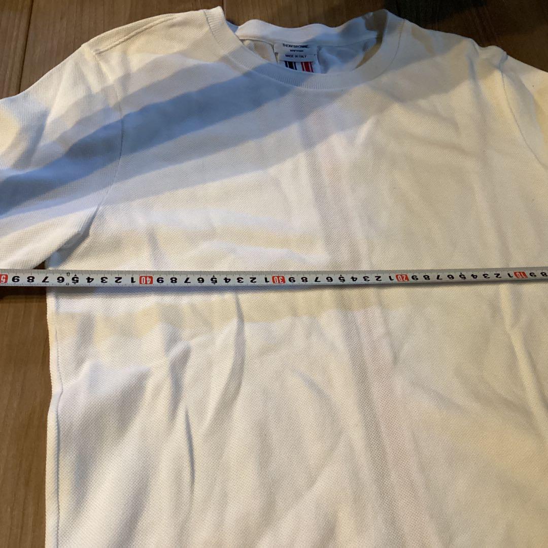 THOM BROWNE ホワイト 長袖 Tシャツ Lサイズ