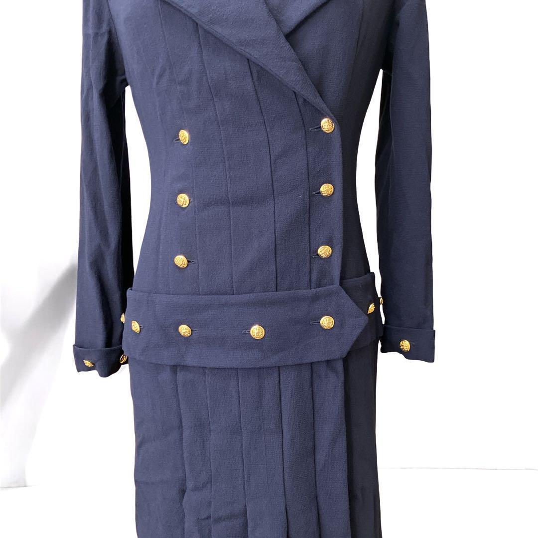 シャネル CHANEL ダブルボタン ワンピース 金ボタン　ドレスココマーク女性