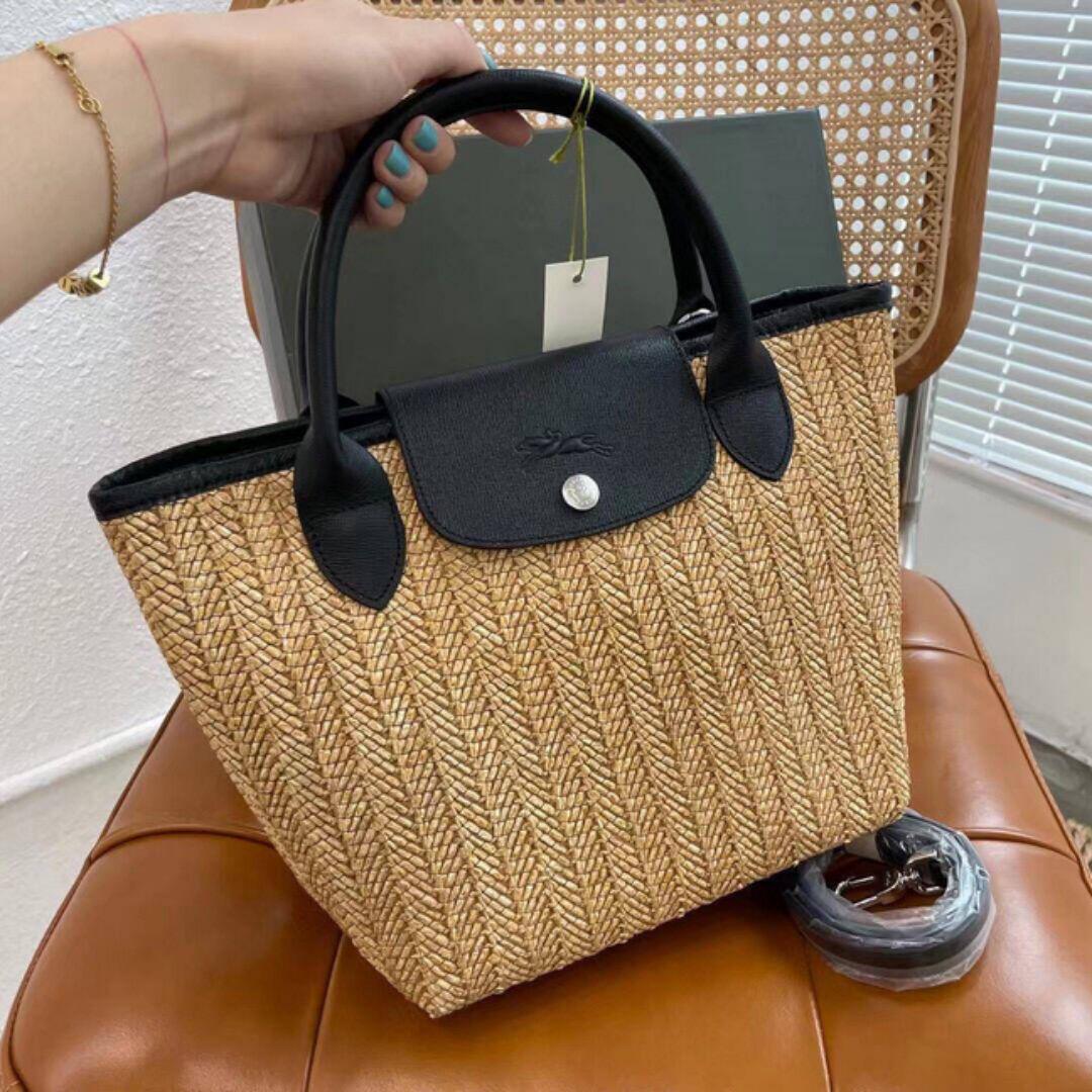 ロンシャン プリアージュ　ストローバッグ　かごバッグ サイズS 7 新品 longchamp ロンシャン プリアージュ ストローバッグ かご