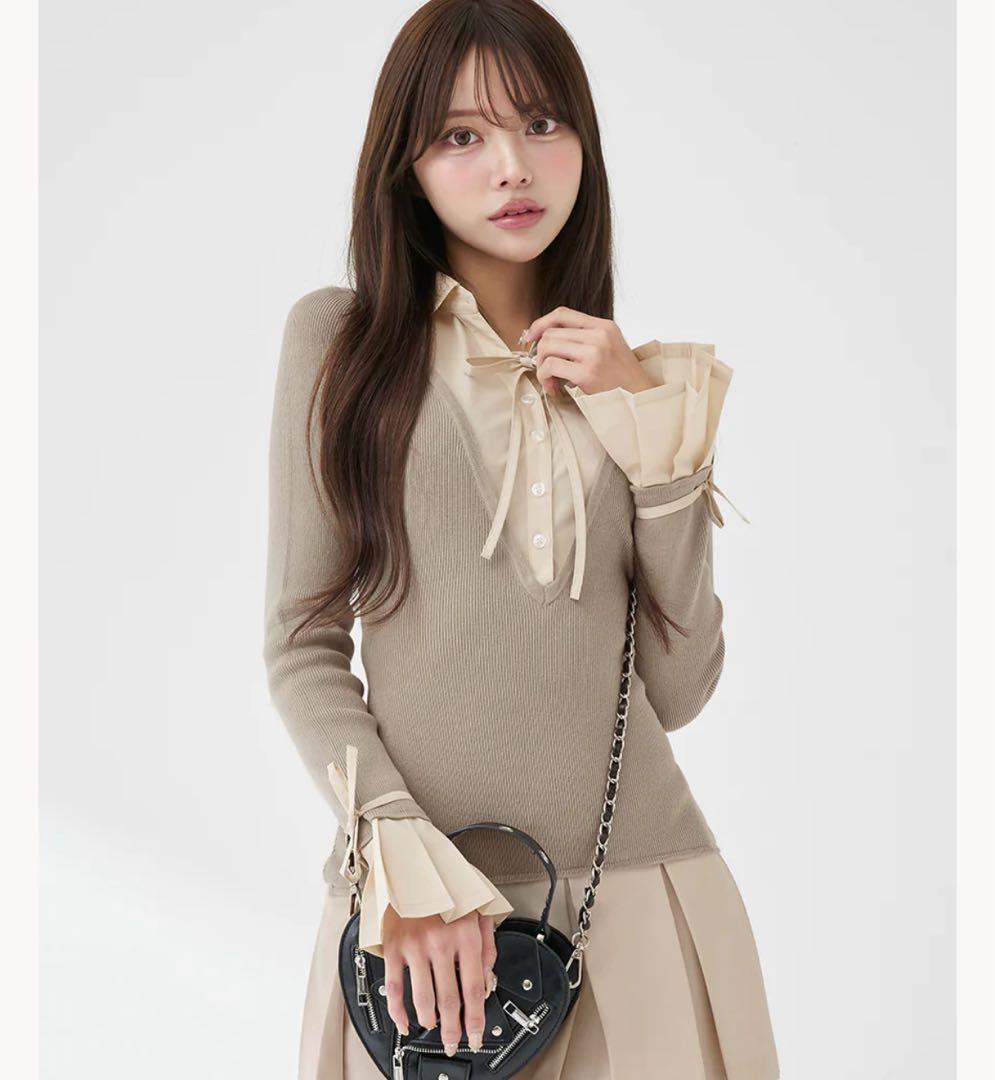 Darich ダーリッチ シャツドッキングプリーツミニワンピースGRY SIZE Darich