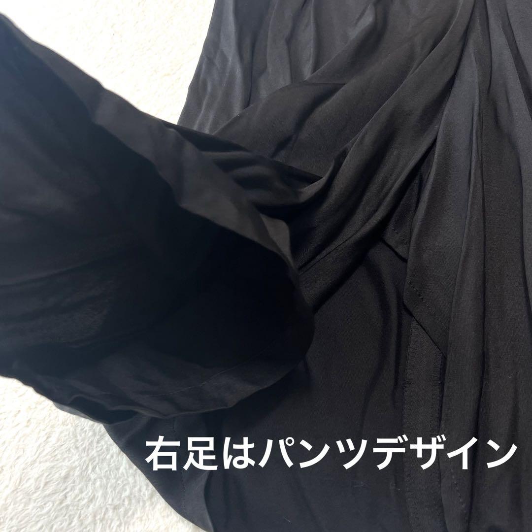 美品 Y’s ワイズ デザイナーズ アシンメトリースカパン ブラック