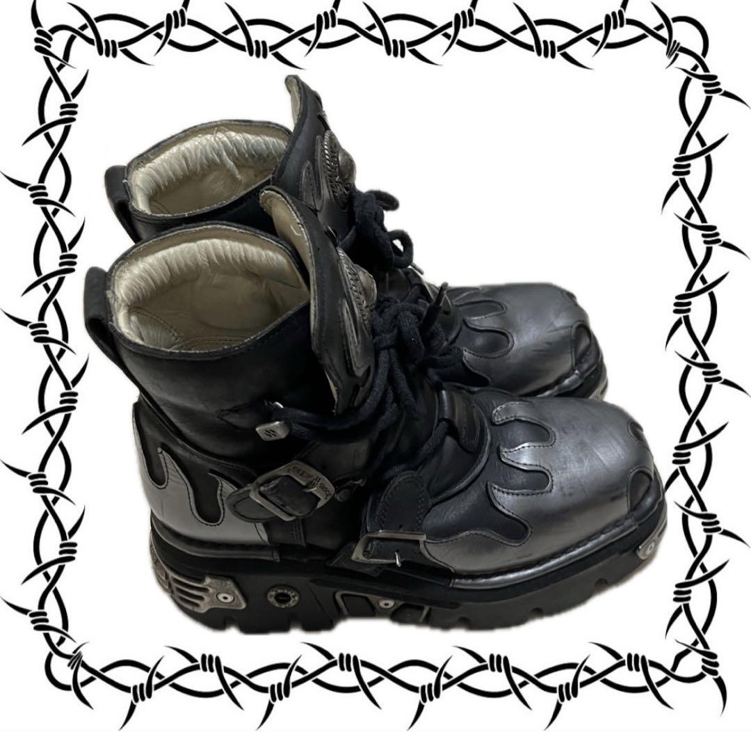 ☆NEW ROCK☆ニューロック☆ファイヤー柄ブーツ☆厚底 ビジュアル 40