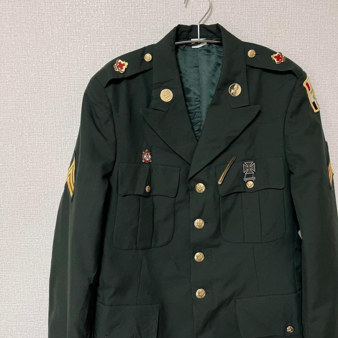 即完売 アメリカ陸軍 深緑グリーン ヴィンテージミリタリージャケット 制服 XL