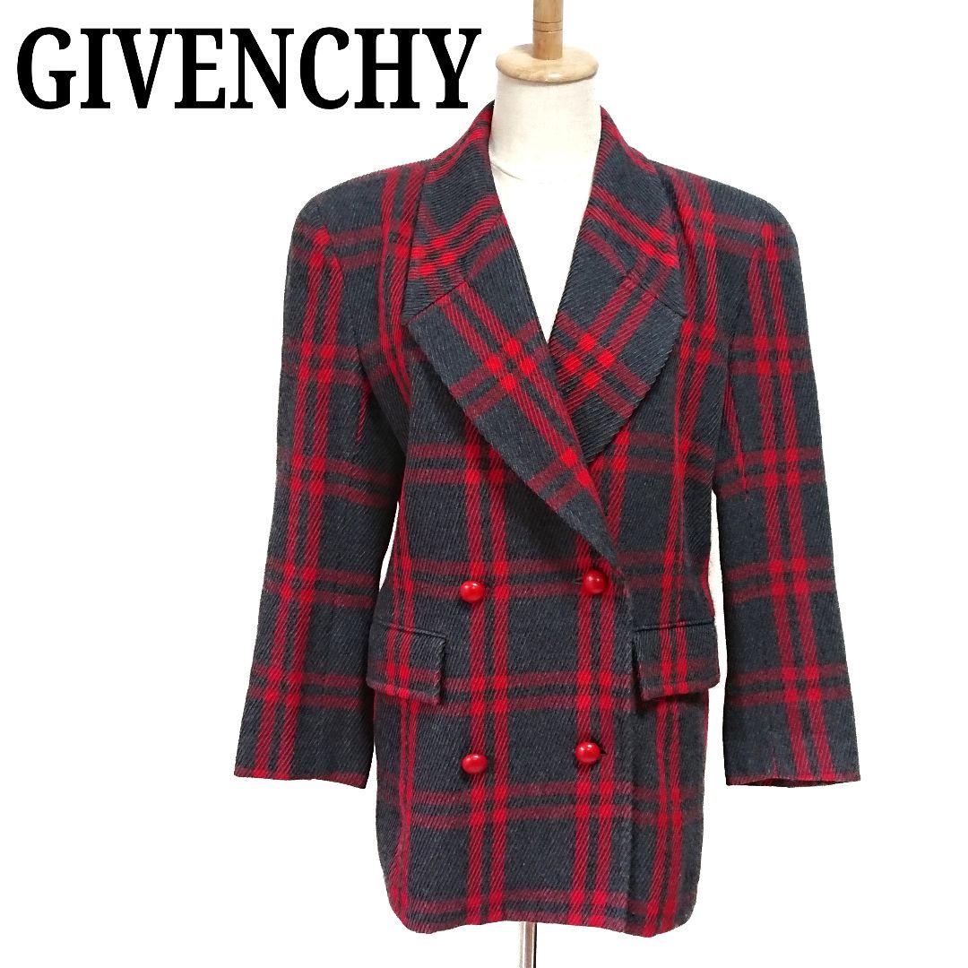 美品 GIVENCHY テーラードジャケット コート チェック柄 レディース 9