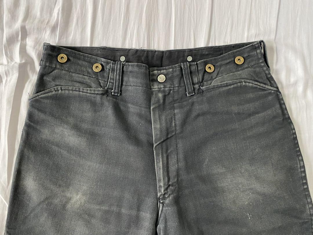 60s Lee フリスコパンツ ブラック サスペンダーボタン付き ブラックデニム