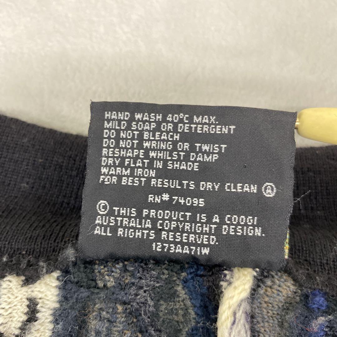 i859＊ クージー メンズ ウール カーディガン サイズM グレー系