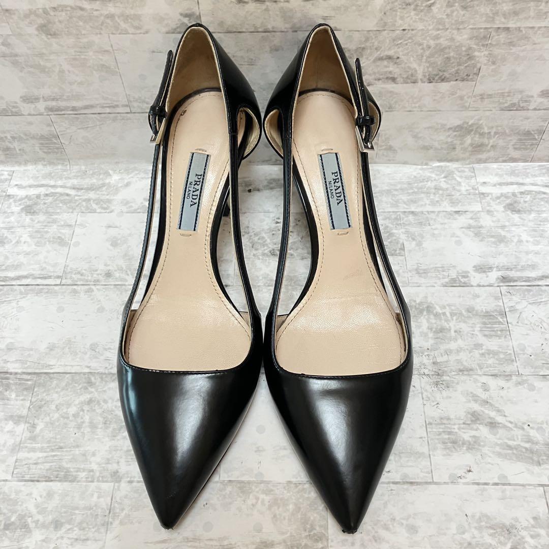 PRADA プラダ　ブラック サテン パンプス ハイヒール　36 23cm 美品】 PRADA プラダ ヒール パンプス 36 23㎝ 黒 - メルカリ