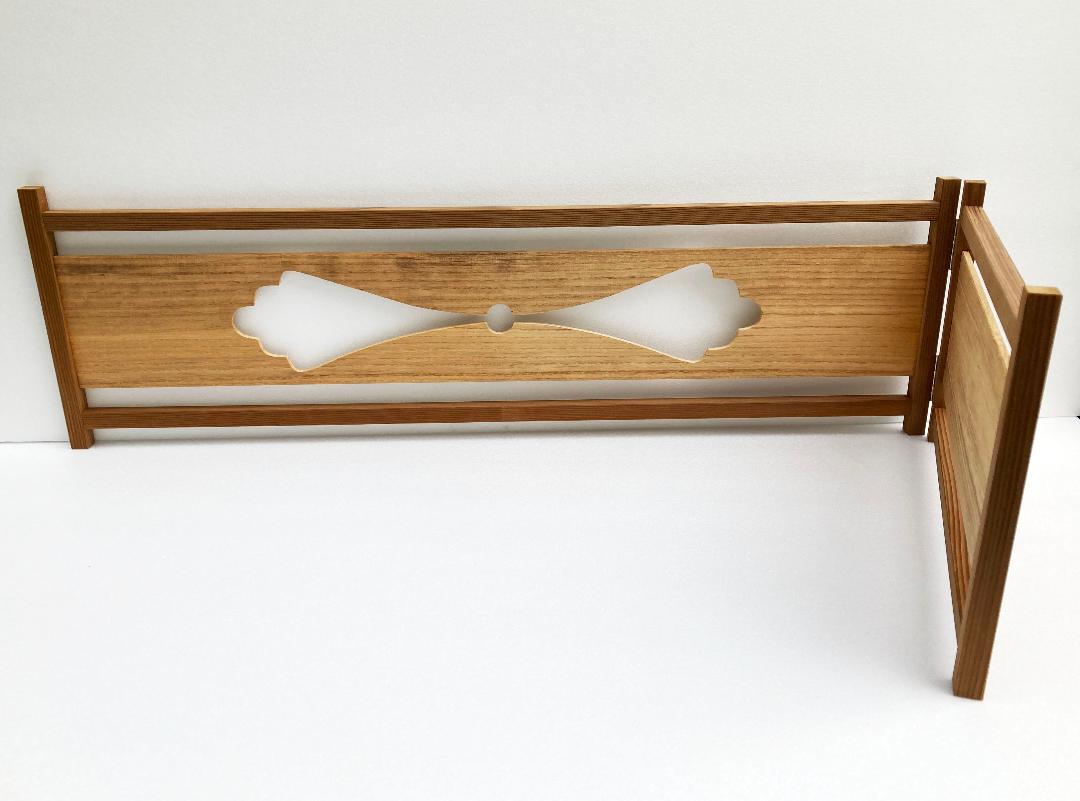 風炉先屏風　炉屏　煎茶道具　60cm×18cm　木製 透かし彫り