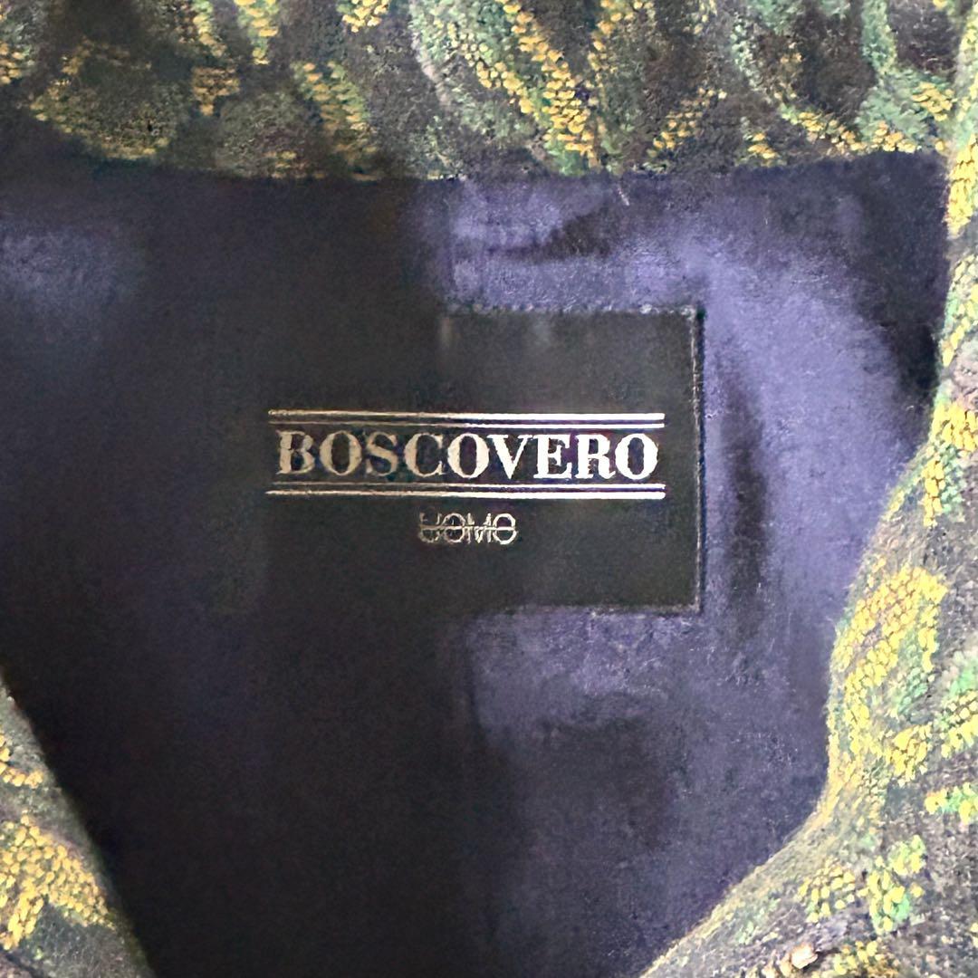 大人も着やすいシンプルファッション 90's 日本製 BOSCOVERO ブルゾン 総柄 マルチカラー 短丈 美品 ジャケット・アウター