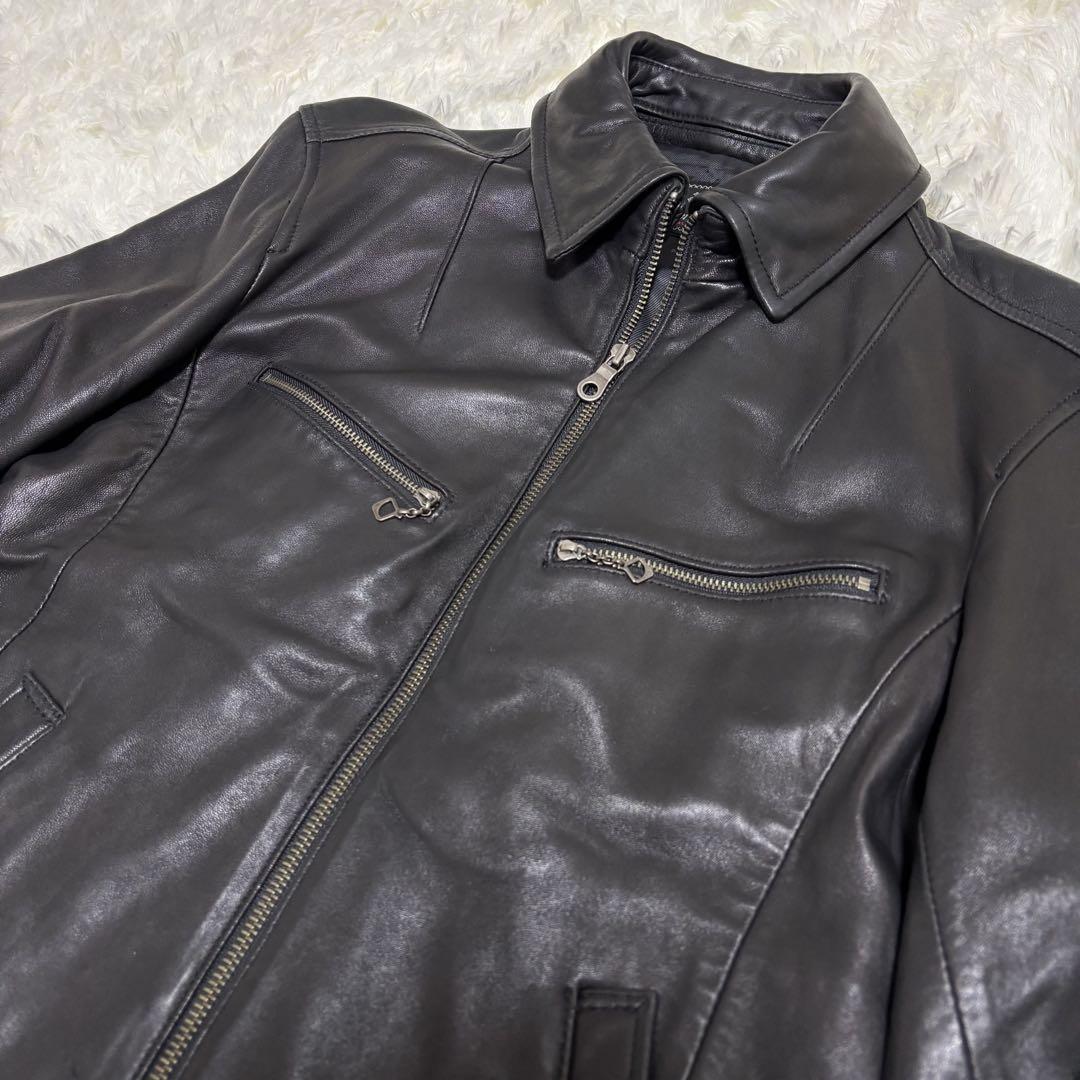 メンズビギ　シングル　レザージャケット　羊革