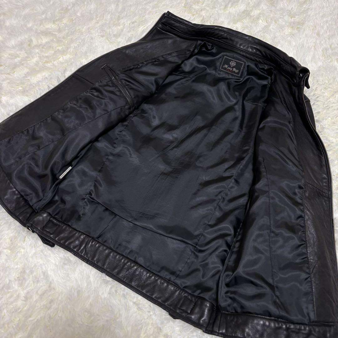 メンズビギ　シングル　レザージャケット　羊革