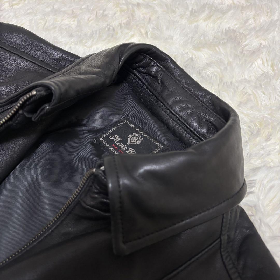 メンズビギ　シングル　レザージャケット　羊革