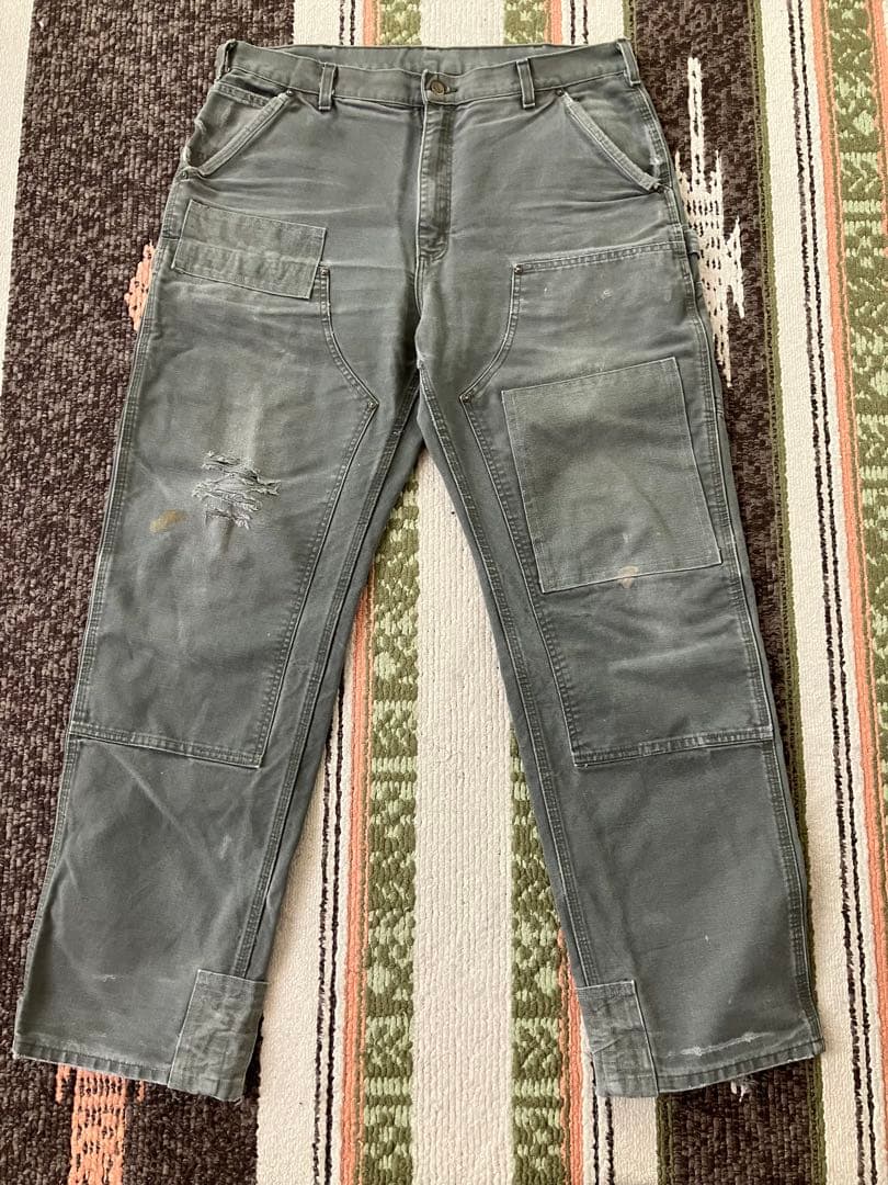 Carhartt ダブルニーパンツ W38 L34 モスグリーン 雰囲気系XL(LL)・Carhartt