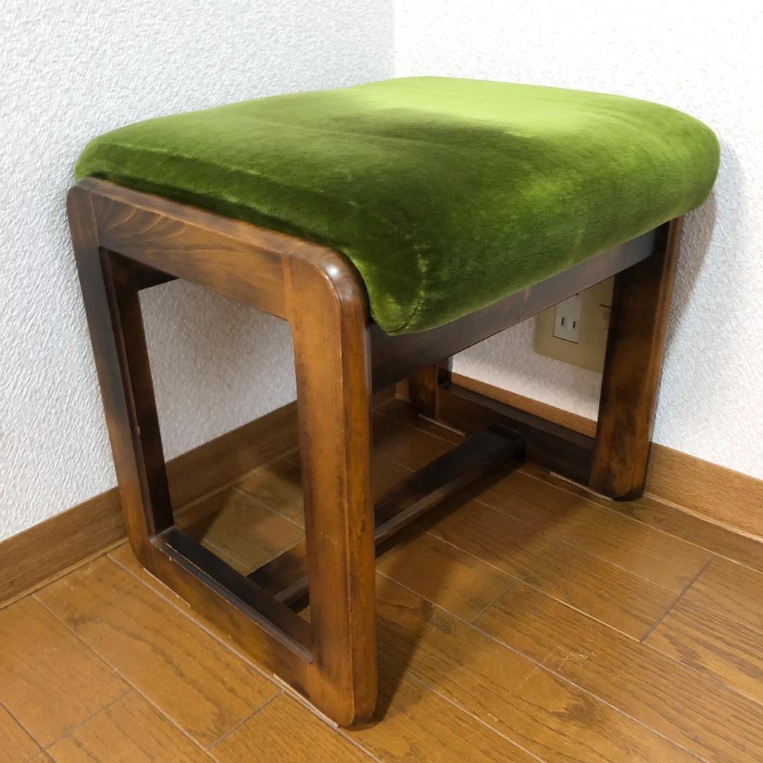karimoku カリモク コロニアル モケットグリーン スツール チェア