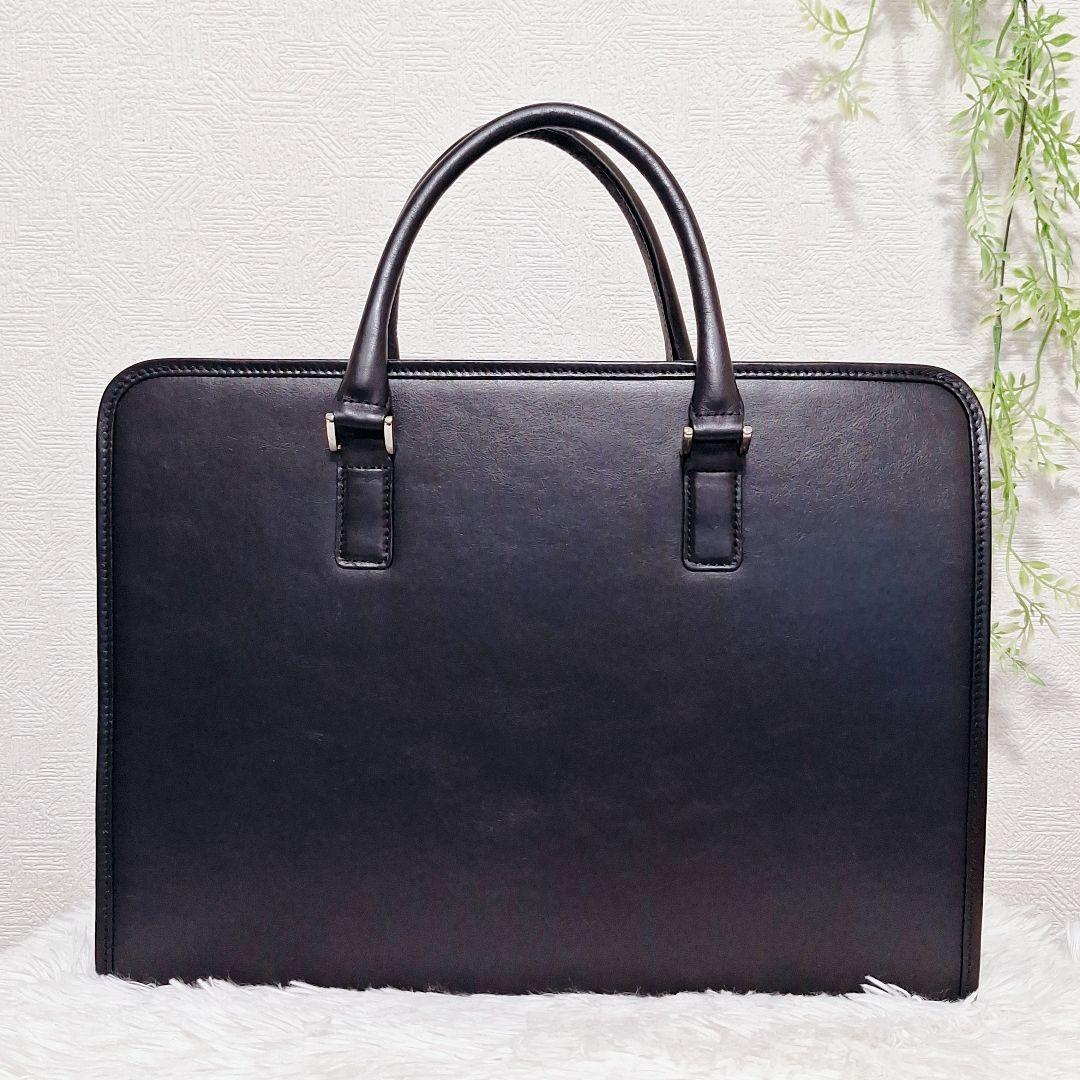 【新品•本革】ビジネスレザーファクトリー ビジネスバッグ 黒 14インチ A4