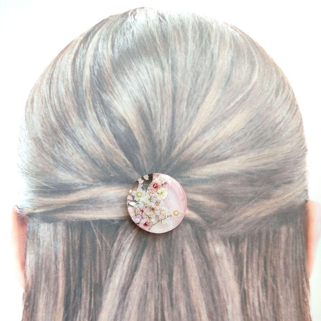 No.1302 ハンドメイドレジンヘアゴムさくらピンク桜フラワー
