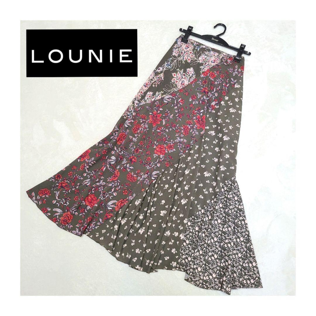 LOUNIE＊パッチワークフレアロングスカート＊花柄＊総柄