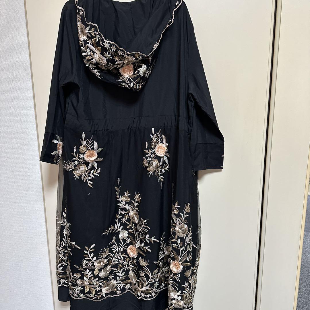 CAWAII 花刺繍シャカシャカ素材ライトコート
