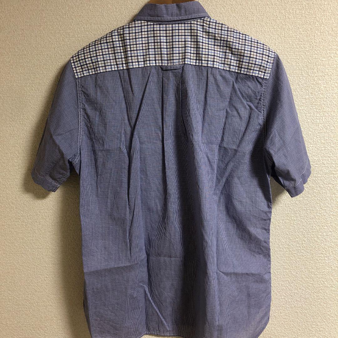 美品 COMME des GARCONS HOMME 半袖 切替チェックシャツ