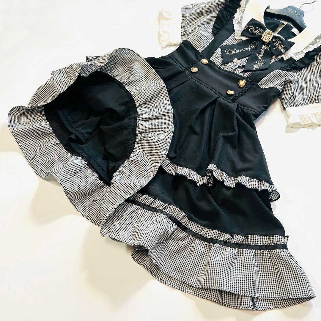 美品 LIZ LISA リズリサ ドッキングワンピース リボン ギンガム