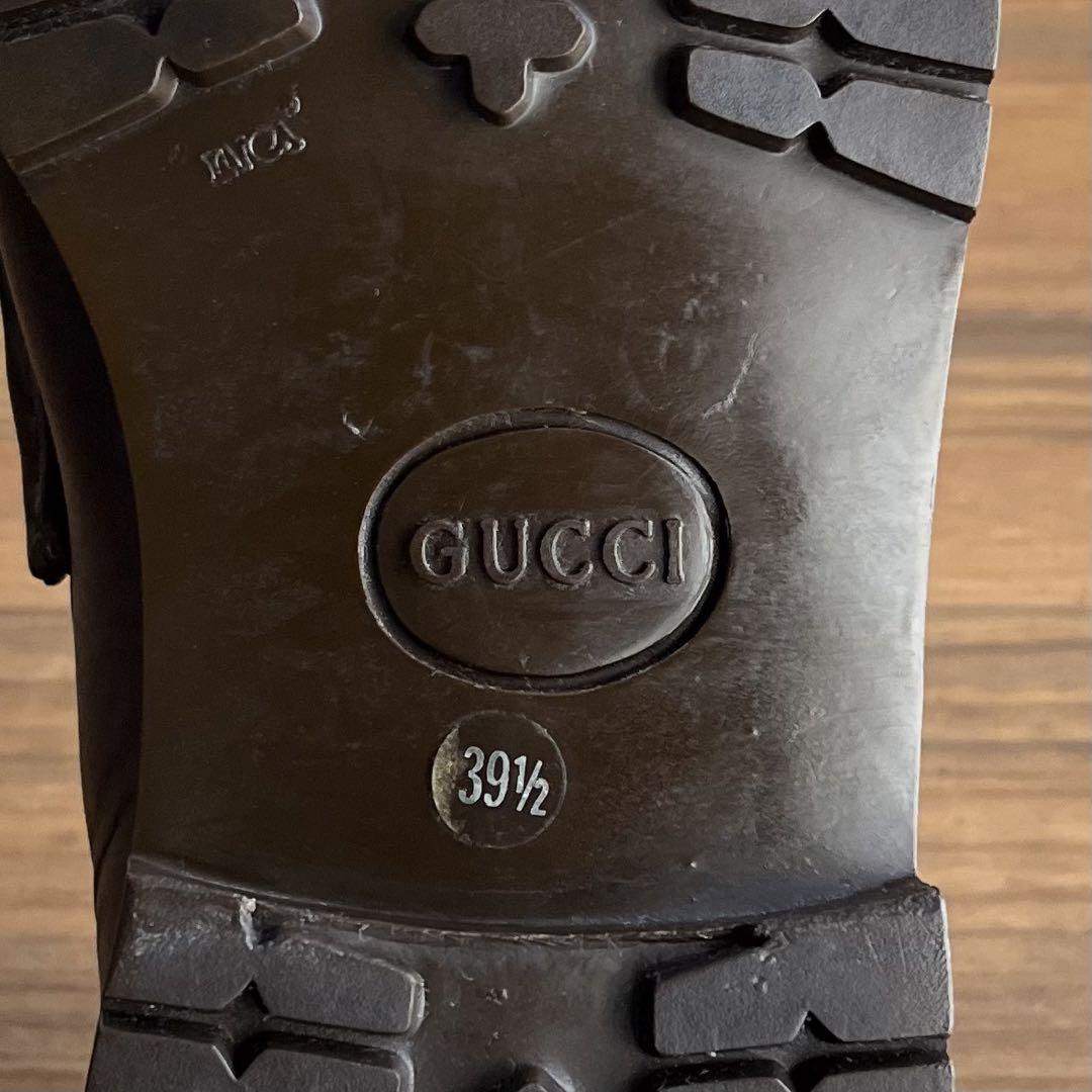 ITALY製 GUCCI ビットローファー 焦げ茶銀 39 1/2 E 24.5