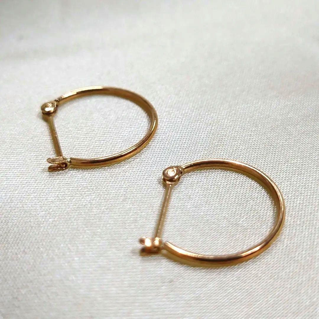 K18 フープピアス 輪っかピアス
