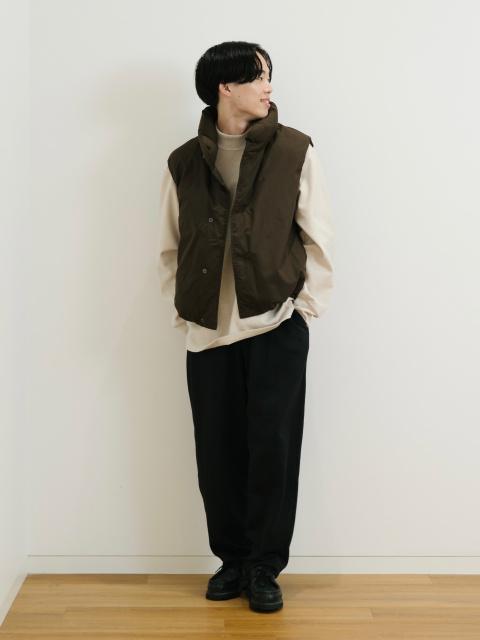 UNIQLO U パフテック ノンキルトベスト ブラウン L ユニクロ U