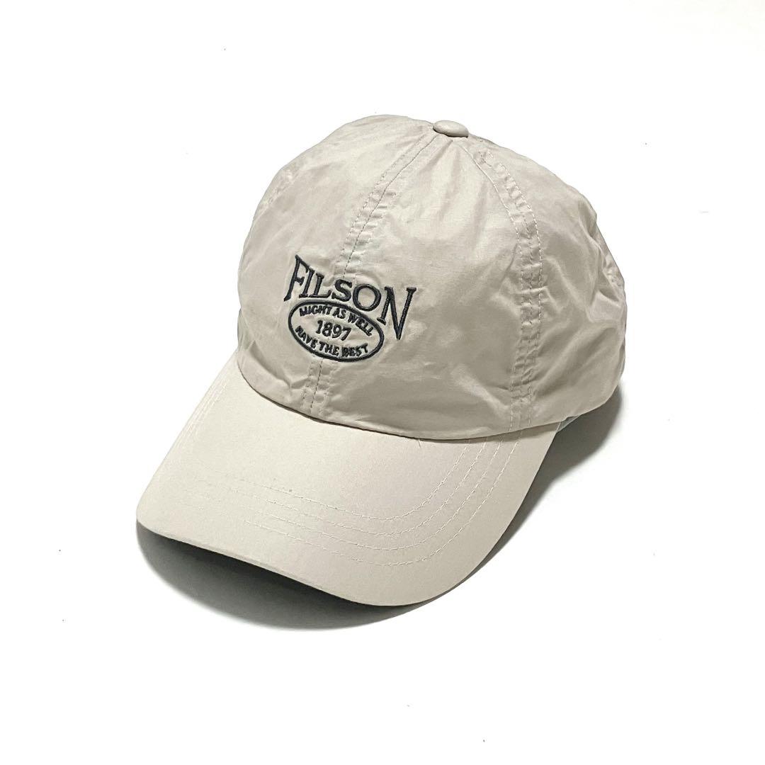 美品 Filson フィルソン ロゴ刺繍 ベースボール キャップ ストーン