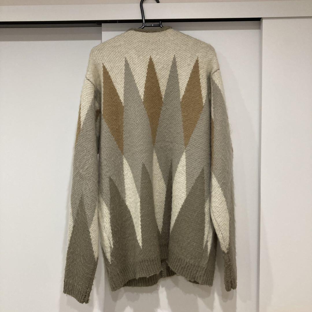 ペニーズ　TOWNCRAFT ダイヤ柄 シャギーカーディガン　モヘア風　グランジ