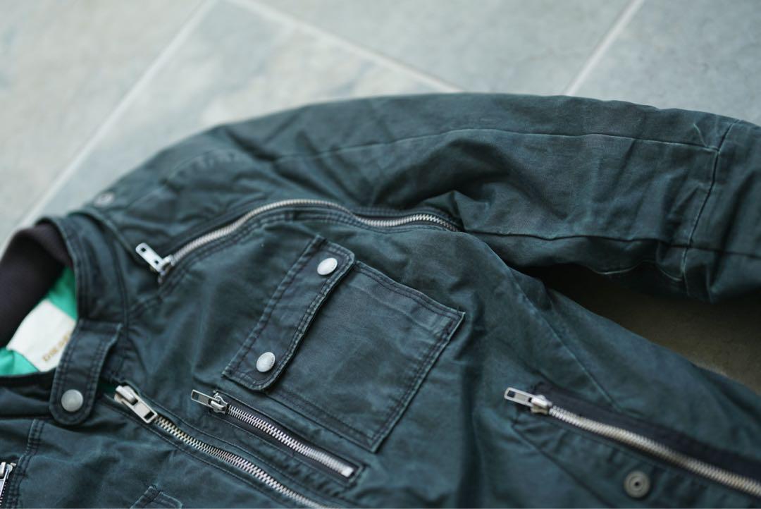 DIESEL ライダース 2way ジャケット ベスト ボンバージャケット DIESEL 2WAY ミリタリー 加工 ライダース ボンバージャケット