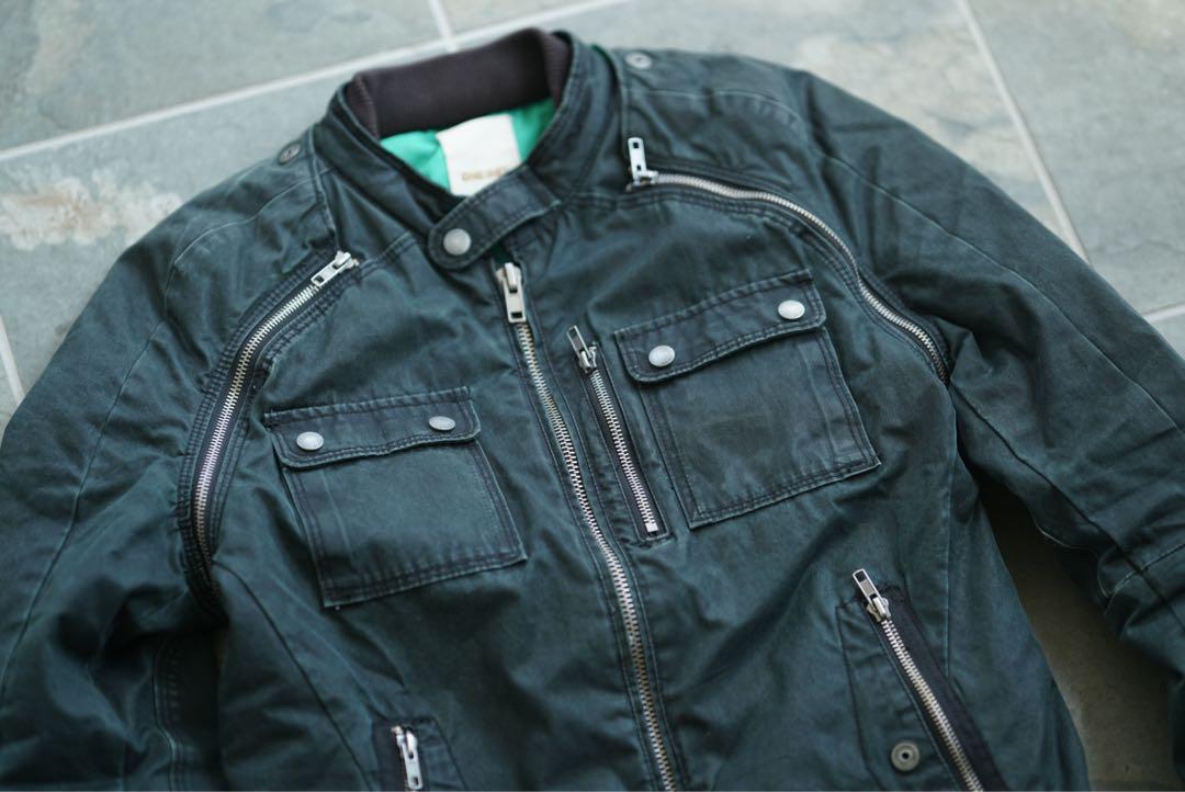 DIESEL ライダース 2way ジャケット ベスト ボンバージャケット DIESEL 2WAY ミリタリー 加工 ライダース ボンバージャケット