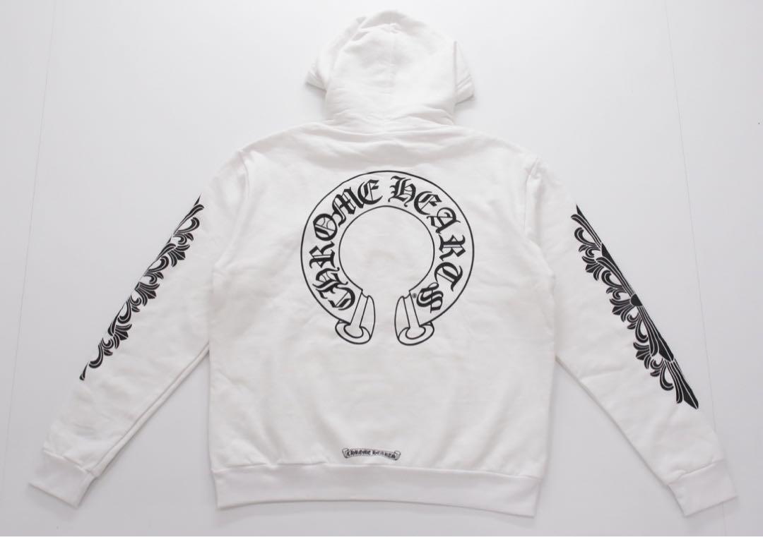新品 CHROME HEARTS クロムハーツ パーカー ホワイト ホースシュー
