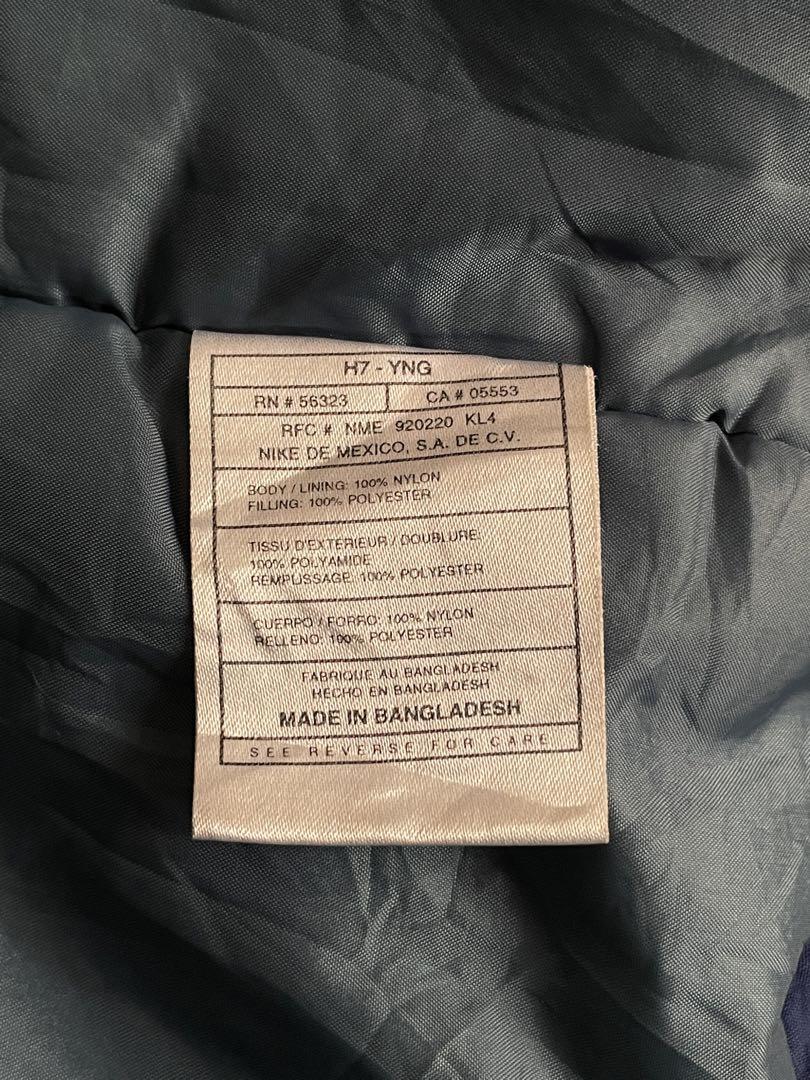 old Nike ナイキ XL 希少 白タグ 中綿 ベンチコート 胸 背面 ロゴ