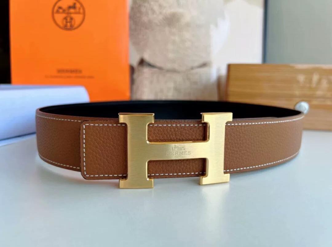 美品 エルメス ベルト コンスタンス リバーシブル H金具 ゴールド*~