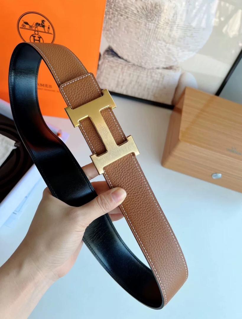 美品 エルメス ベルト コンスタンス リバーシブル H金具 ゴールド*~