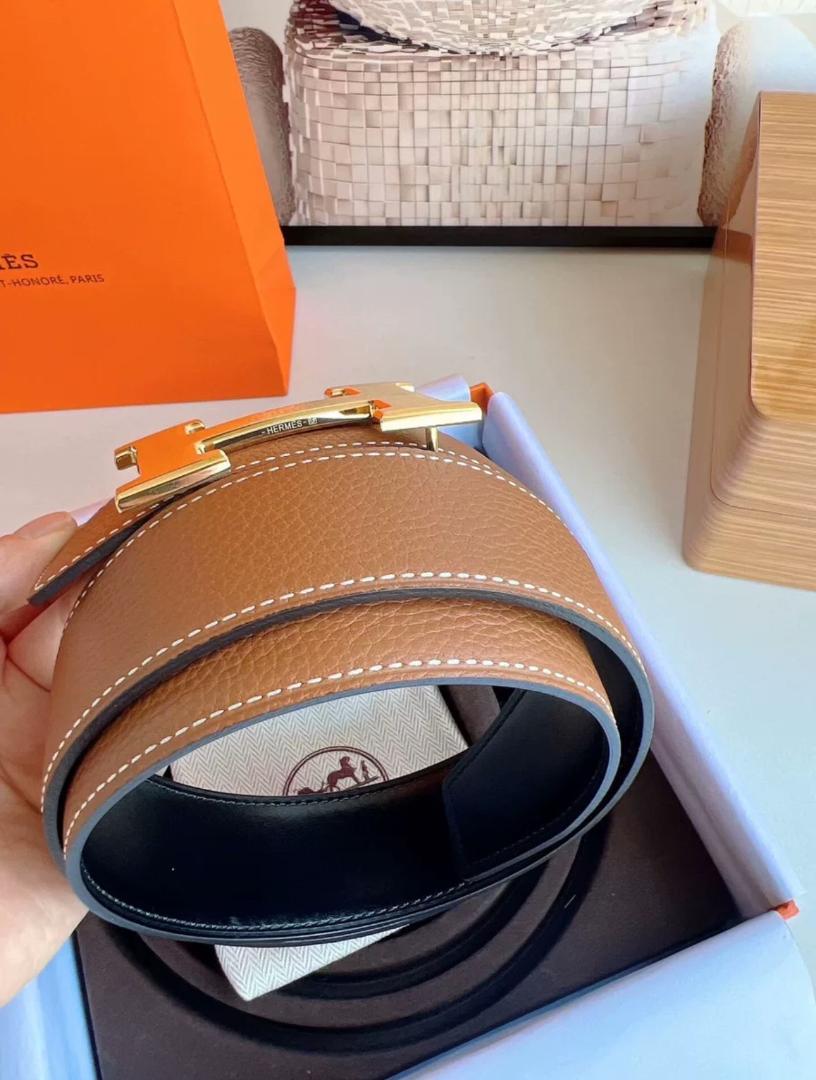 美品 エルメス ベルト コンスタンス リバーシブル H金具 ゴールド*~