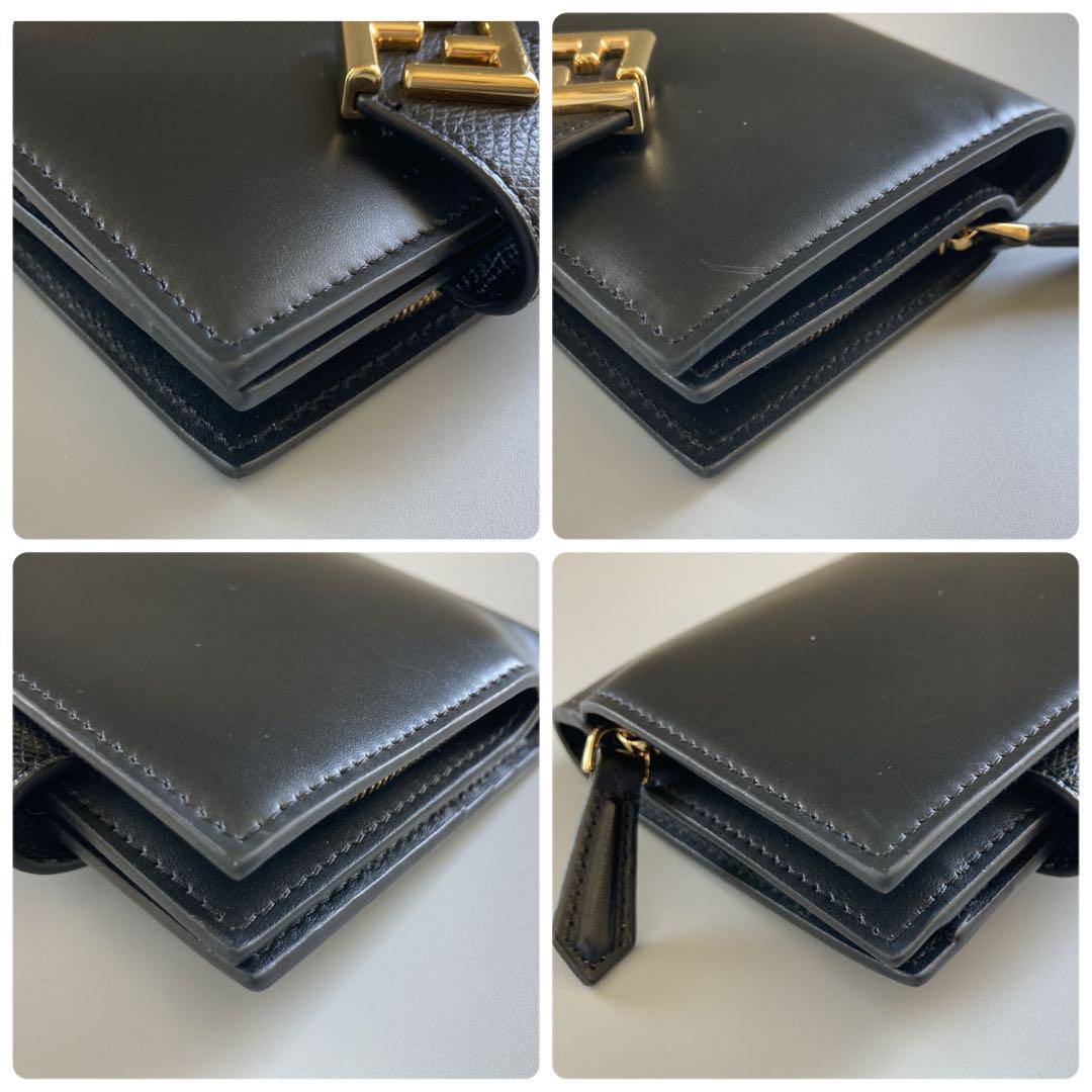 FENDI フェンディ 二つ折り財布 FFダイヤモンド ブラック 黒 レディース