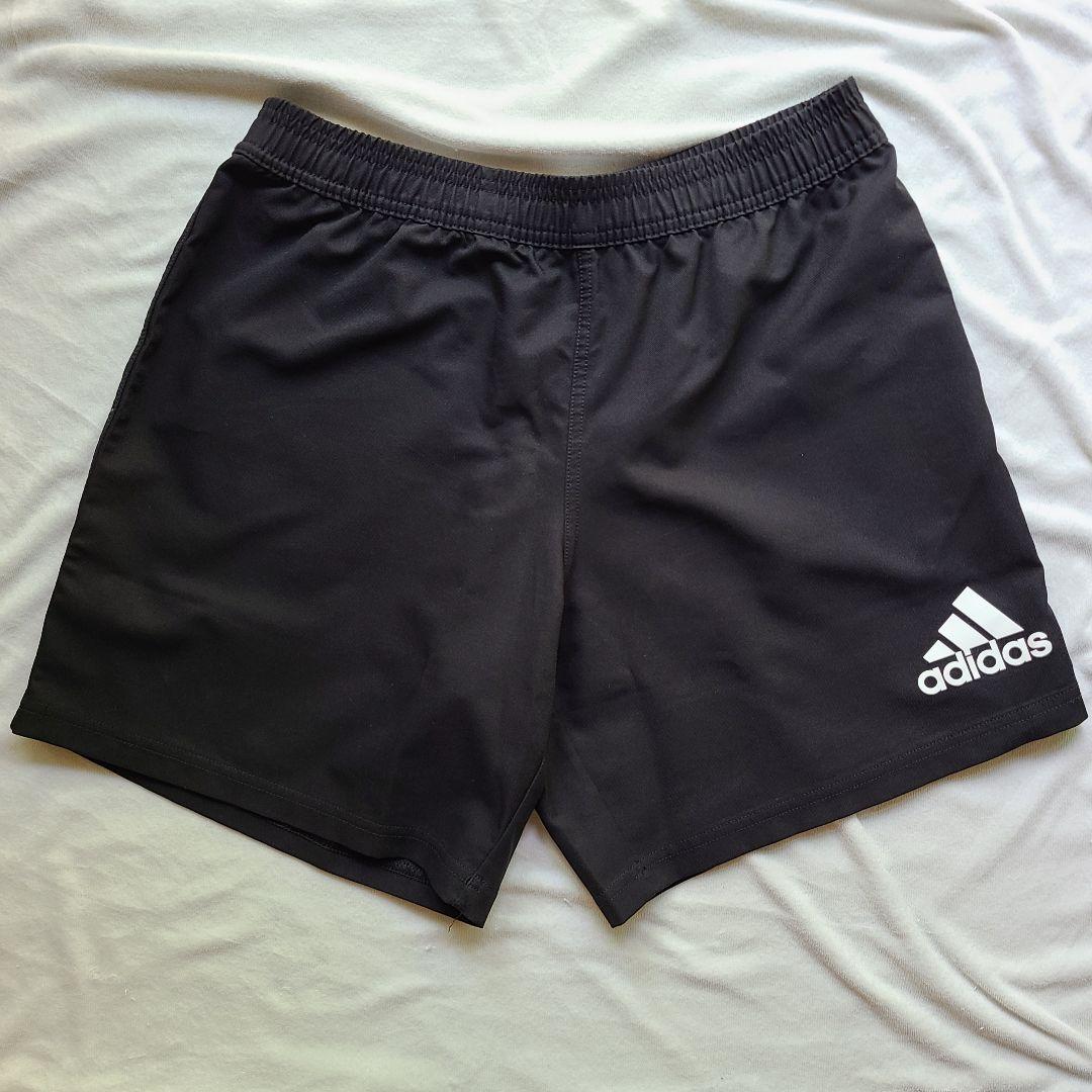 再入荷のおすすめ最新情報 ラグビー adidas 3ストライプショーツ ブラック J/Oサイズ ウェア