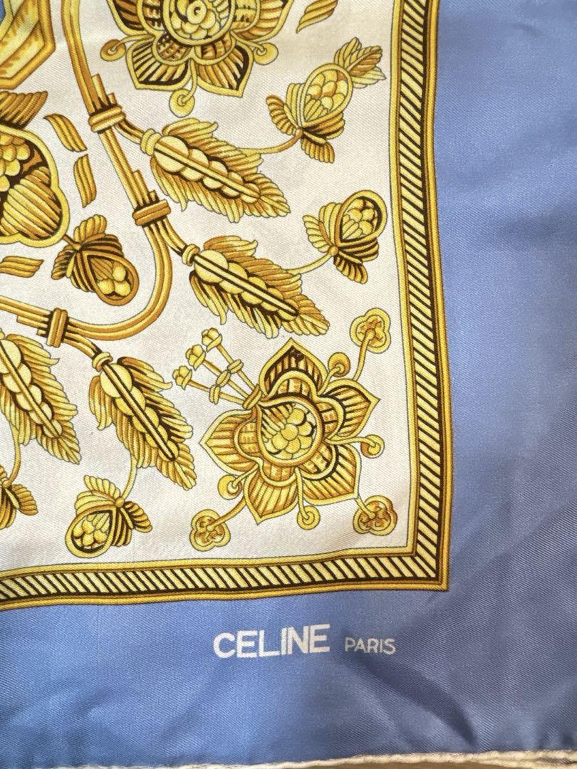 2025年秋冬新作 CELINE シルクスカーフ 青 花柄 - メルカリ 小物